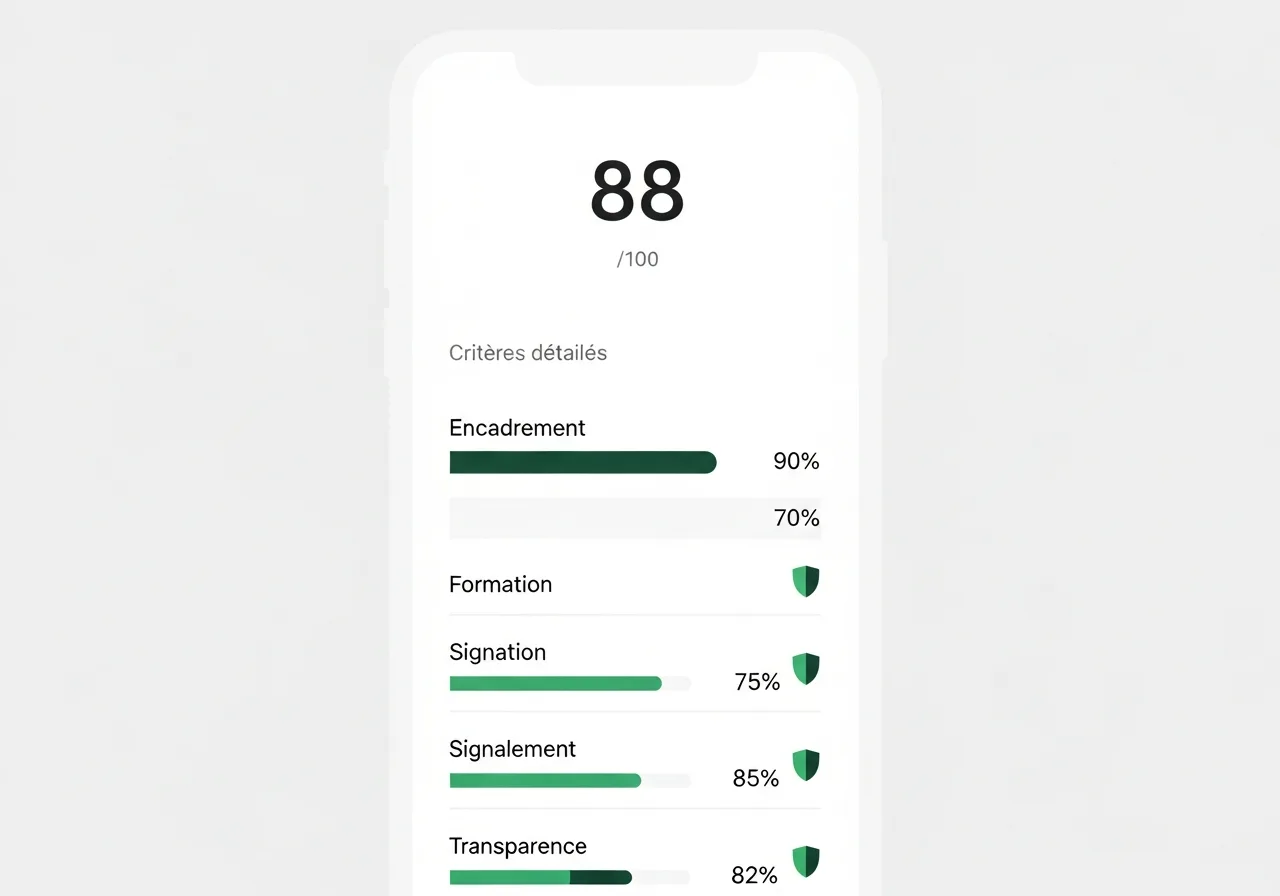 Tableau de bord des scores de sécurité
